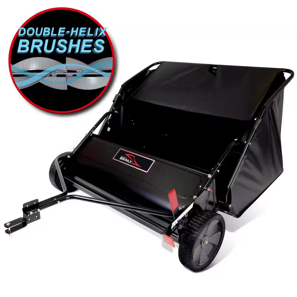42 In. Tow-Behind Lawn Sweeper with Double-Helix Brushes for Lawn Tractors and Z gallery