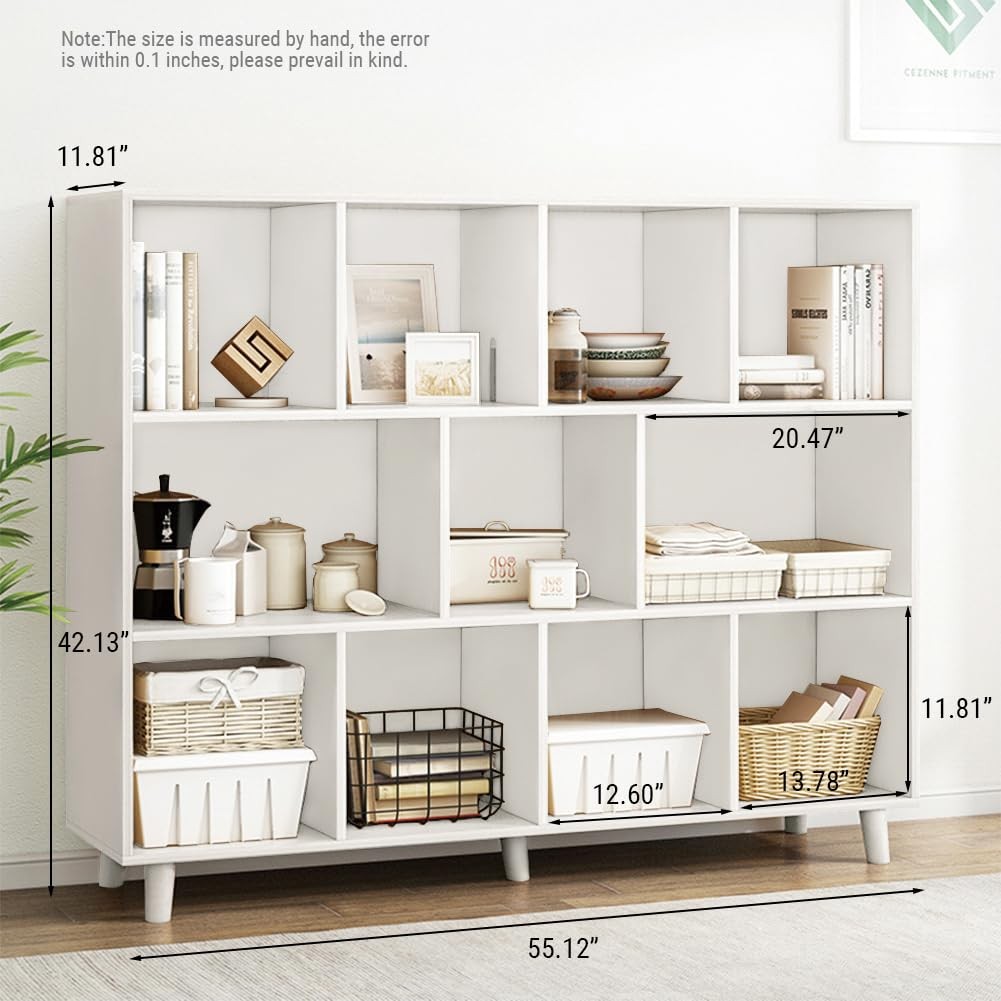 Open Cube Low Bookcase - 3-Tier Freestanding Storage Display Cabinet Organize... gallery