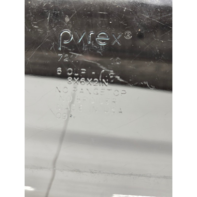 Pyrex 7211 Clear Glass Rectangular Food Storage Dish 6 Cup 8x6x2 Made in USA gallery