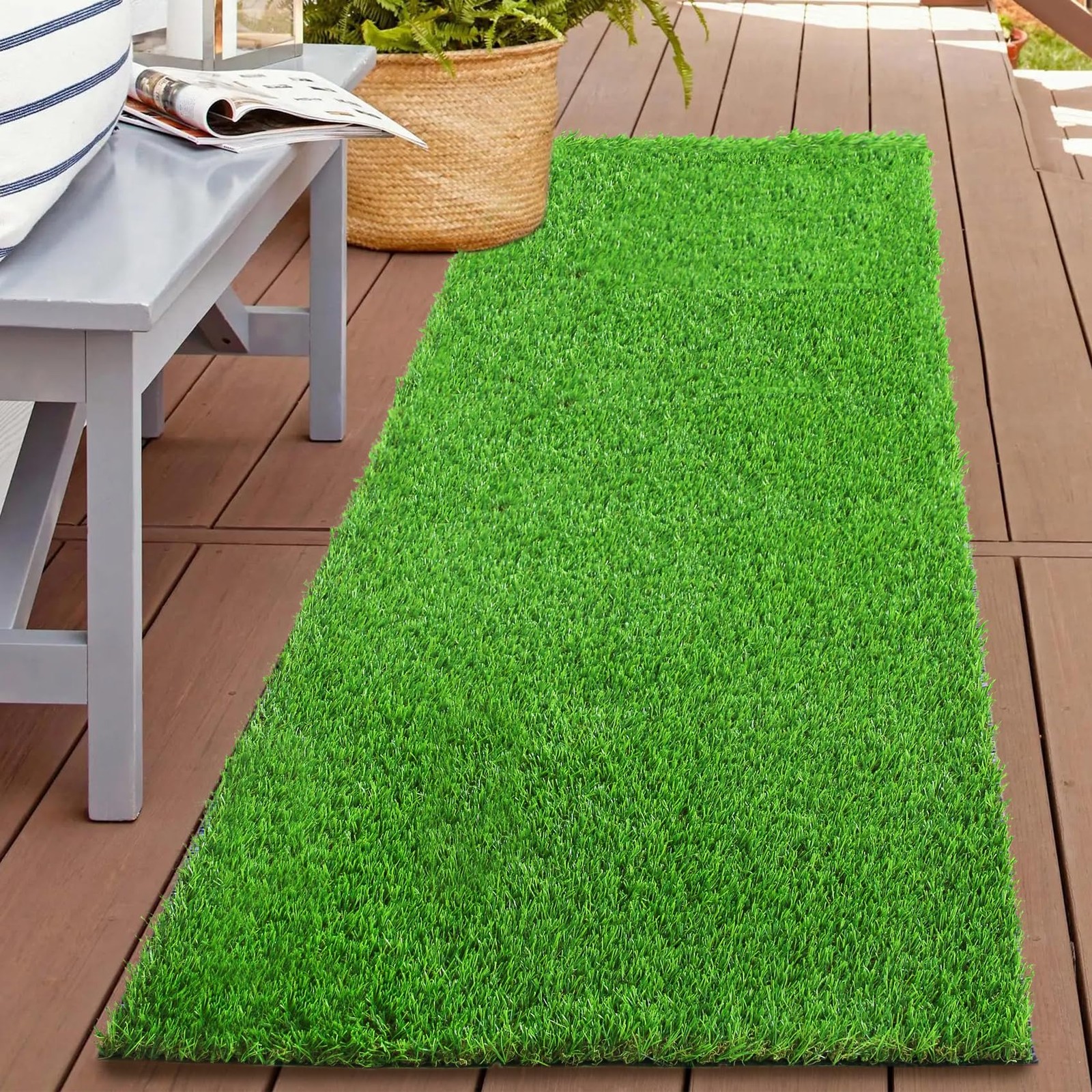 2FTX6FT Artificial Grass Runner Rug - Thick Outdoor Realistic Pets Friendly gallery