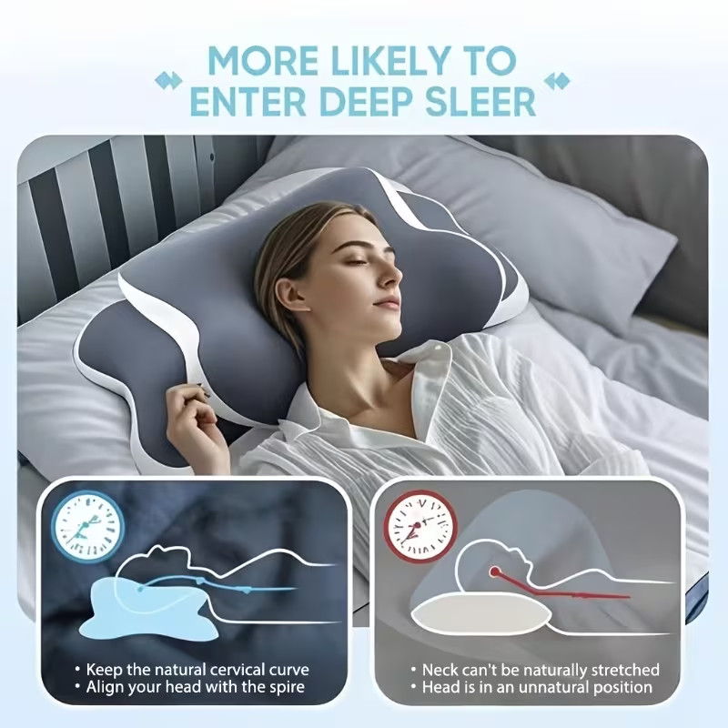 Ergonomic Pillow Soft Support for Back Stomach Sleepers gallery