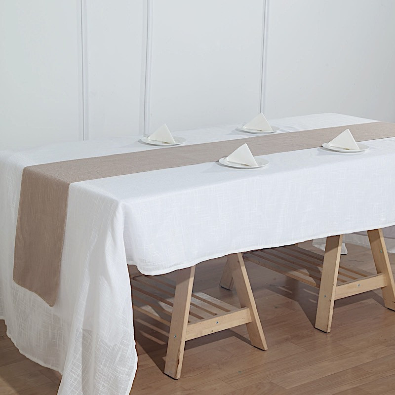 12x108-Inch PREMIUM POLYESTER TABLE RUNNER Faux Burlap Party Wedding Decorations gallery