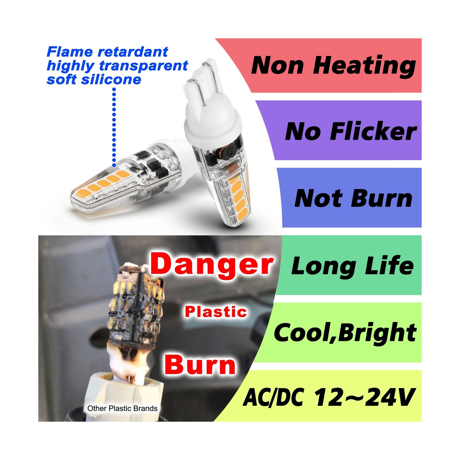 T5 T10 Wedge Base Landscape Light Bulbs 3 Watt Replace 25W 30W Halogen 2700K ... gallery