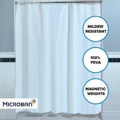 White Mildew Resistant Lightweight PEVA Shower Curtain Liner (70″ x 72″)