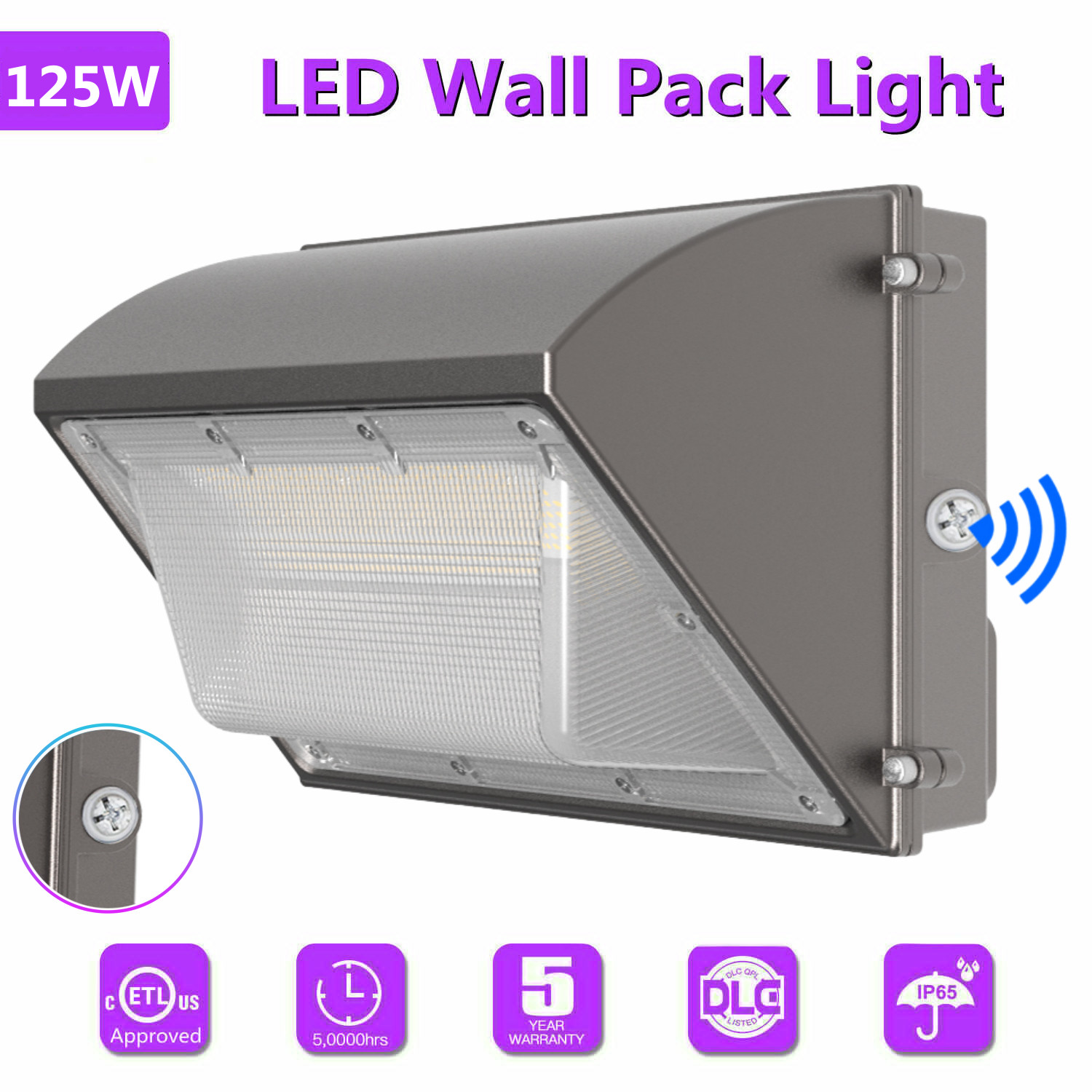 LED Wall Pack Light,125W/150W,5500K,IP65 Commercial Grade with Photocell Sensor gallery