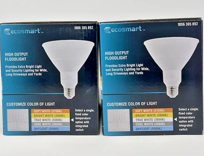 2 pk ECOSMART 250W Equivalent PAR 38 LED Light Bulb Bright White 2000 LUMENS WET gallery