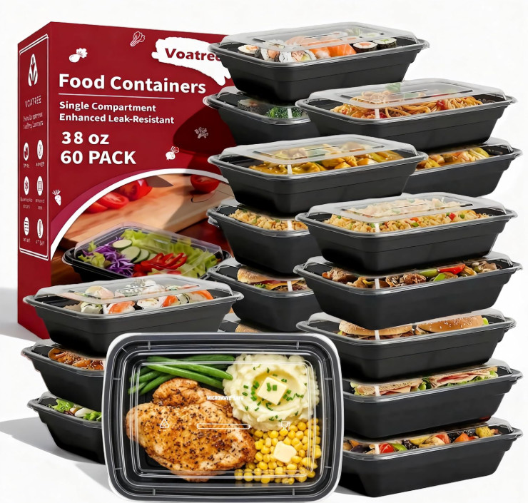 60 recipientes 38oz con tapa herméticos reutilizables microondas freezer, Nuevo gallery