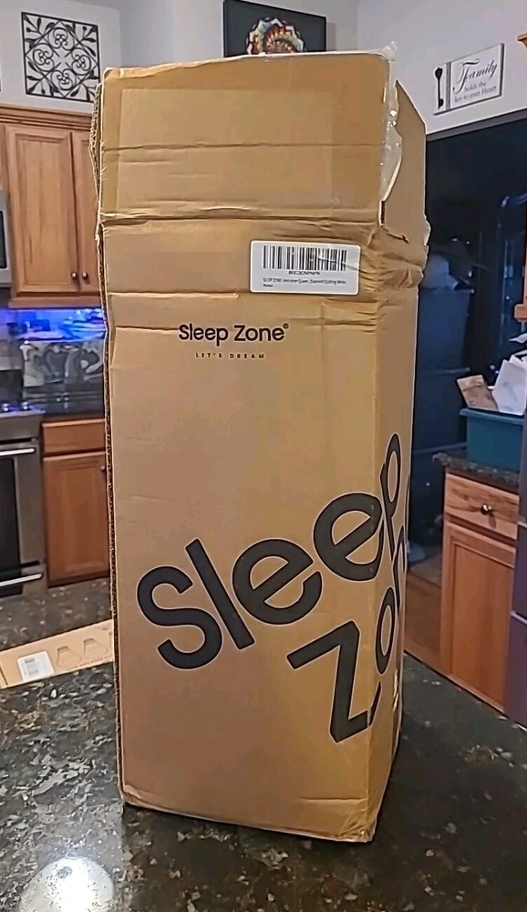 SLEEP ZONE Comforter Queen, Diamond Quilting White New Open Box