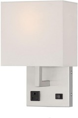 – Bedside Wall Light with Outlet,Wall Lamp,Wall Sconces,Wall Lamp for Bedroom,Li