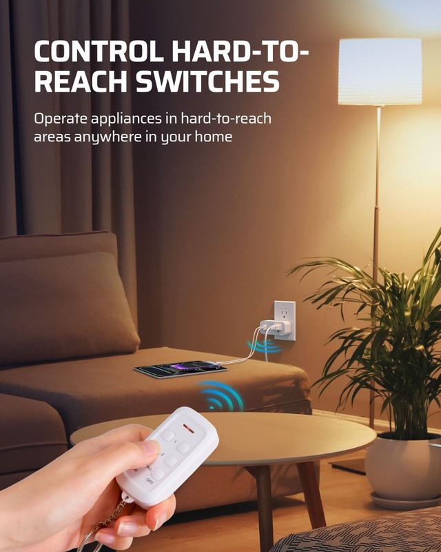 DEWENWILS Wireless Remote Control Outlet, 125V 15A 1875W, USB-A+C & AC Outlet gallery