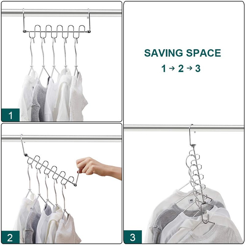 4 Pack Magic Cloth Hanger Metal Space Saving Closet Organizer for Wardrobe gallery