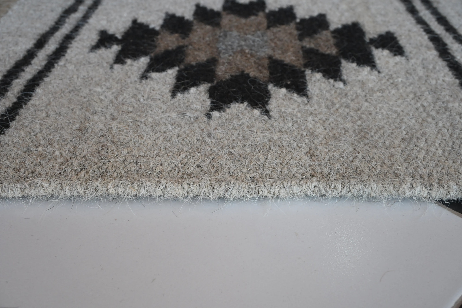 Rugmoda Cotton Grey & Black Diamond Geometric 1.5x2 ft Entryway Doormat Rug gallery