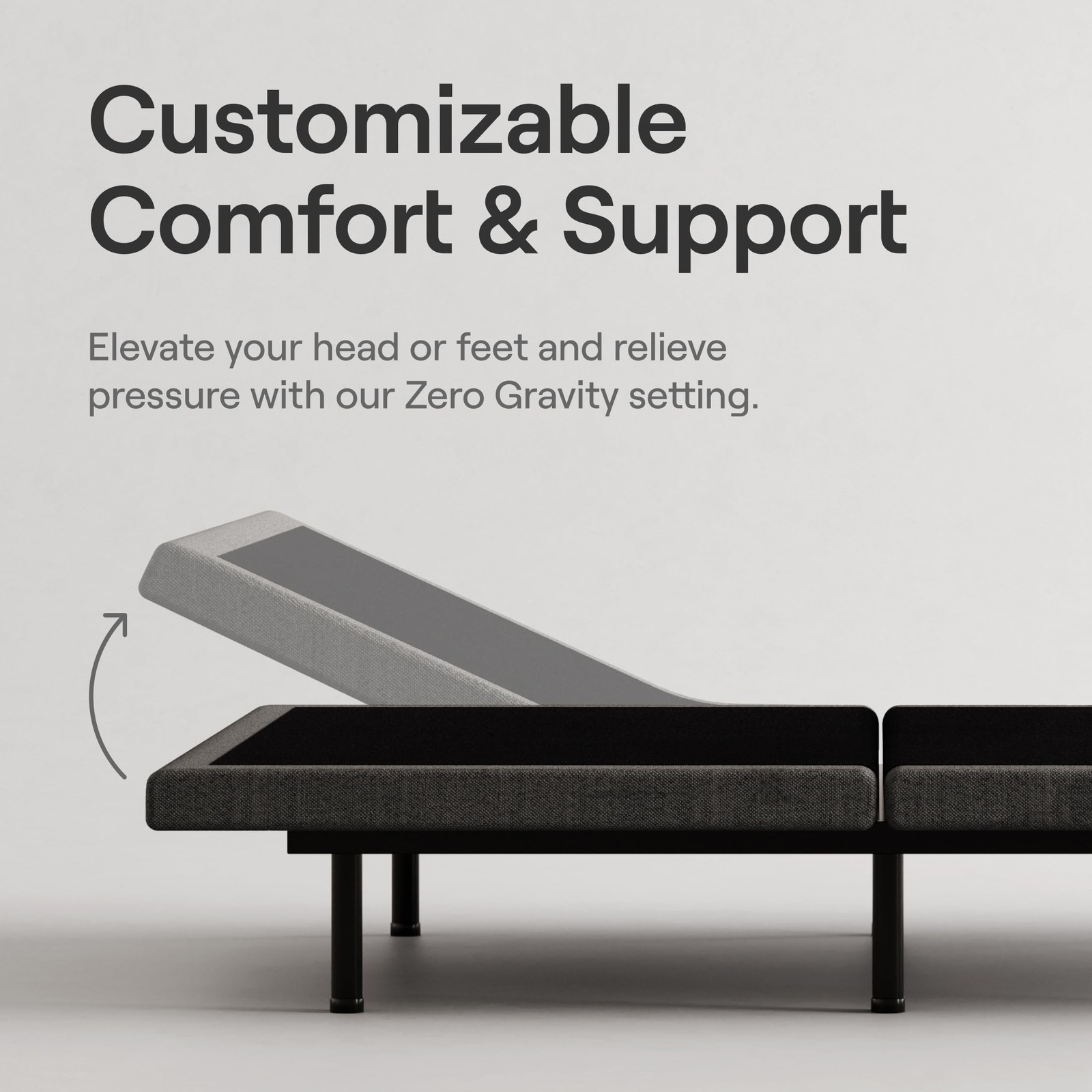 Adjustable Base Full Head Foot Incline Wireless Remote Massage Nectar Premier gallery