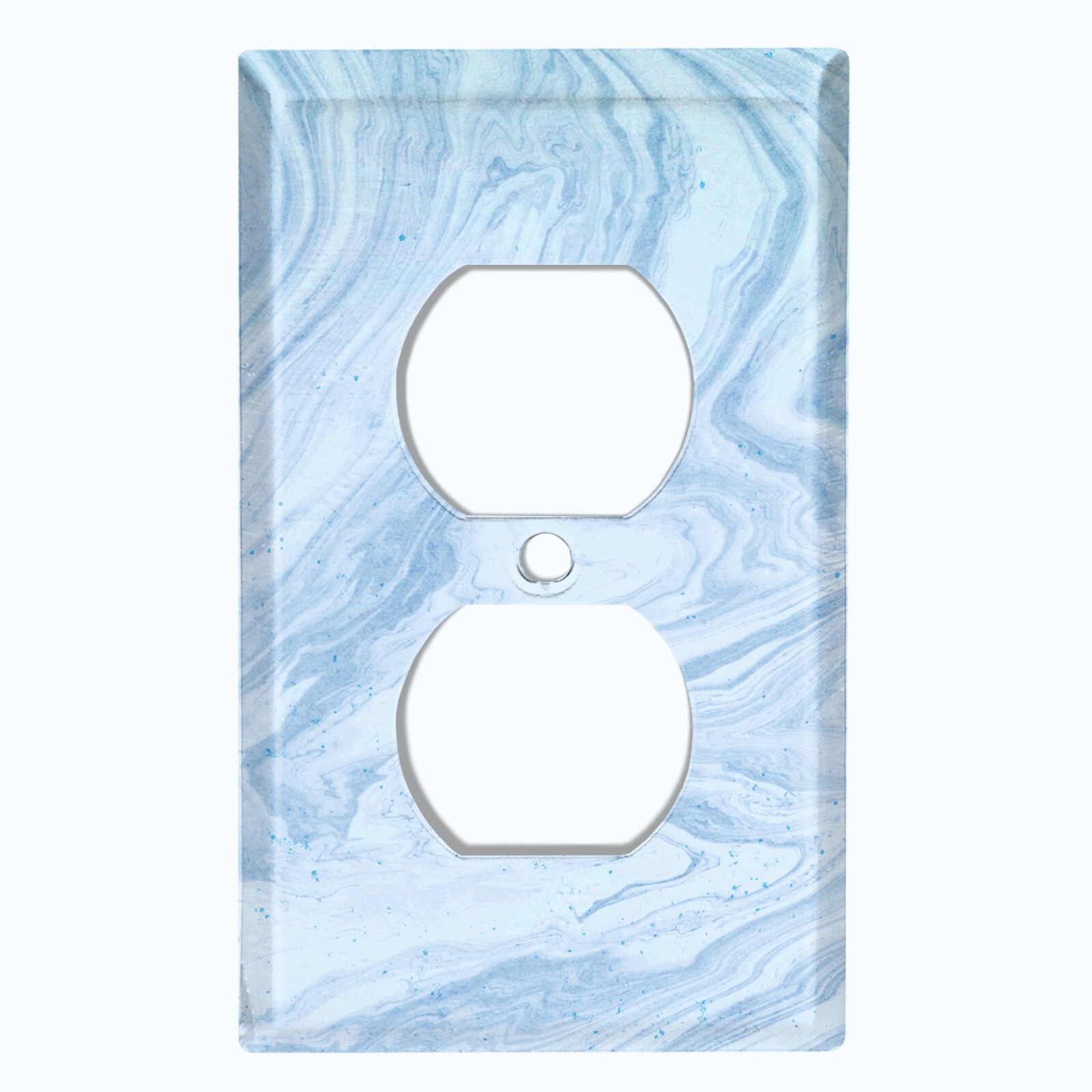 Metal Light Switch Cover Wall Plate Kitchen Marble Blue Pattern Tile MAR013 gallery