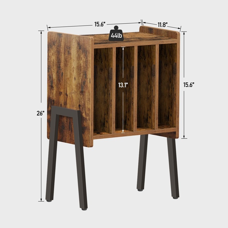 Record Player Stand Table with Vinyl Storage Shelf Nightstand gallery