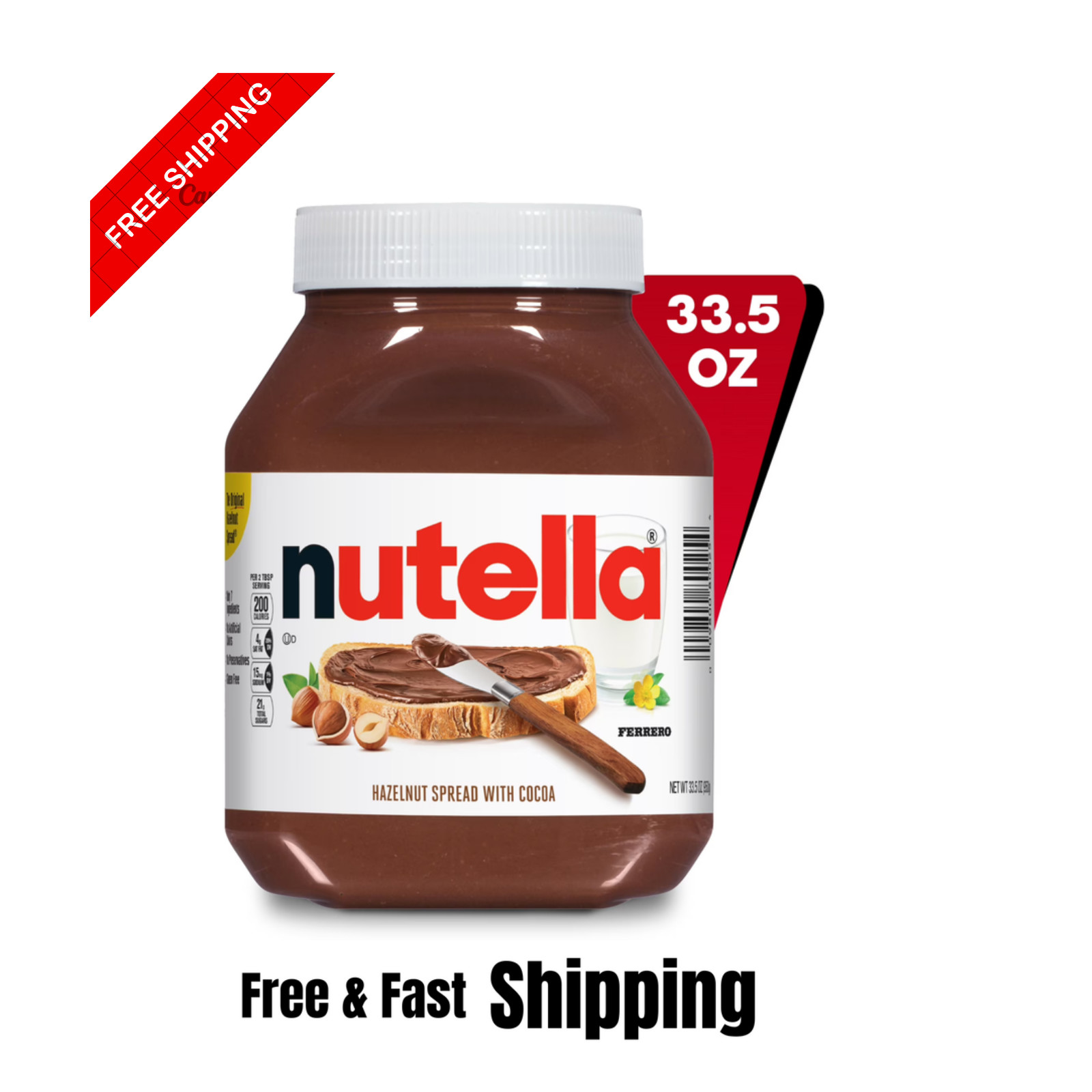 Nutella Hazelnut Spread with Cocoa for Breakfast, 33.5 oz Jar , Free Shipping gallery
