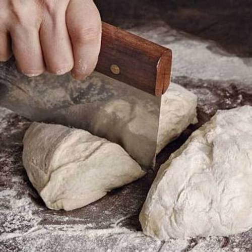 Chopper Scraper Dough Cutter Stainless Steel Griddle Tools Wood Handle Spatula gallery