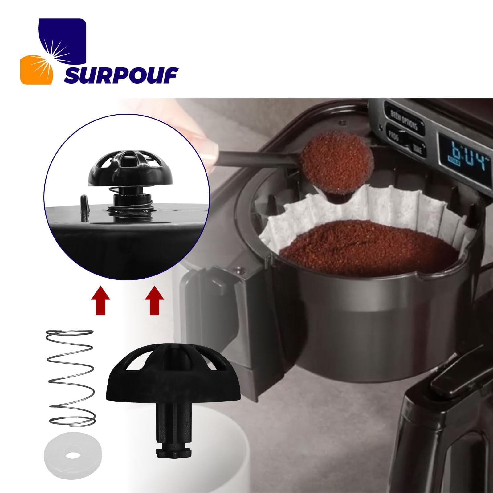 2-Pack Coffee Replacement Brew Basket Spring Loaded Stopper Kits Fits gallery