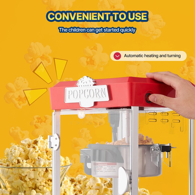 Popcorn Popper Machine Tabletop Popcorn Maker 480W 4 Oz Red gallery