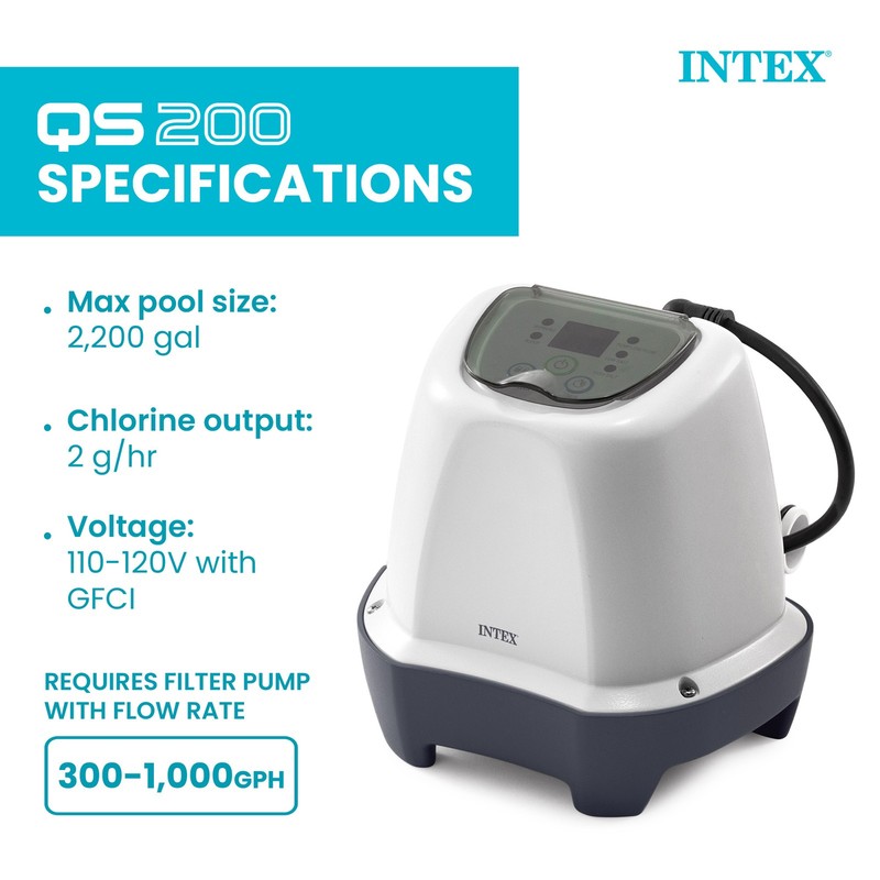 Intex 26661EG Krystal Clear Pool Small and Sleek Saltwater System, 110-120V gallery