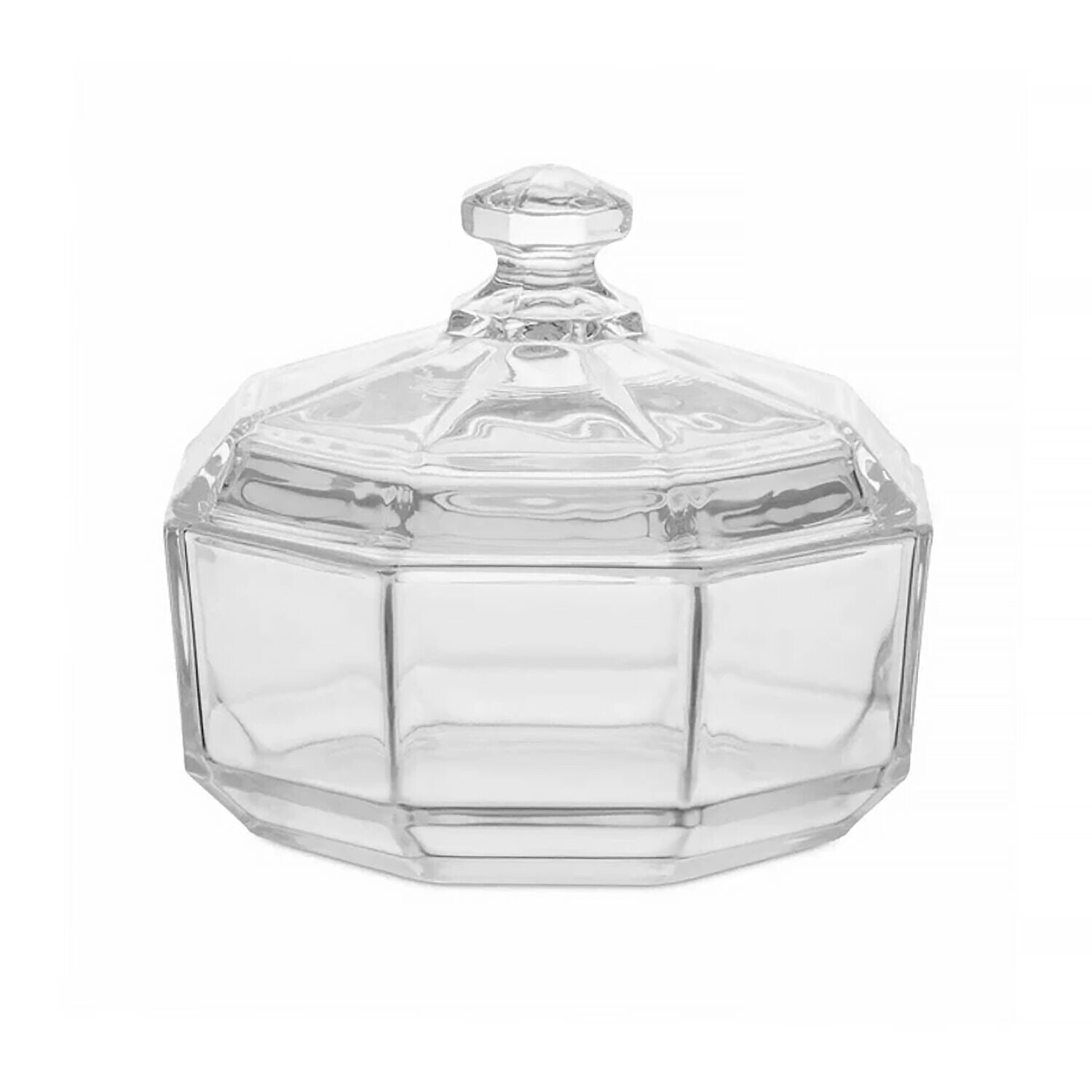 Luminarc Octime Lidded Bowl, Faceted Octagone Sugar Bowl, Glass Bowl with Lid gallery