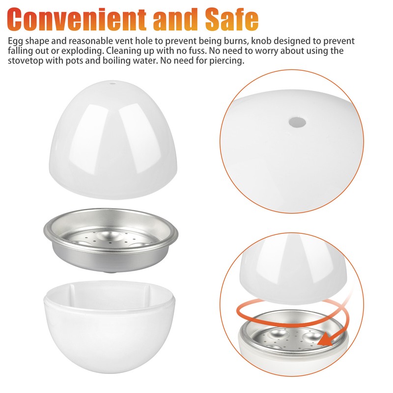 Microwave Egg Boiler Cooker 4 Eggs Pod Detaches Shell Steamer Kitchen Cook Tool gallery