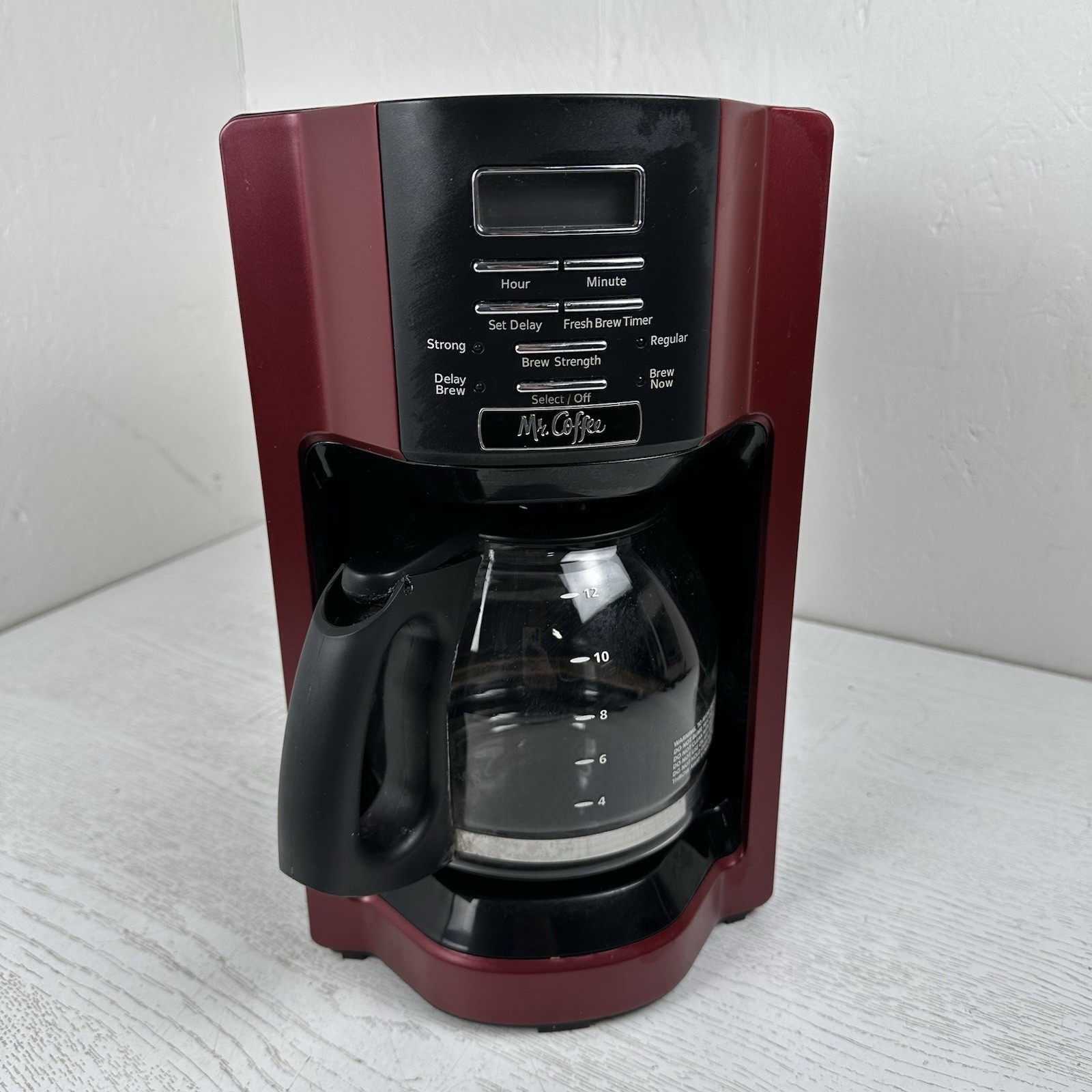 Mr. Coffee 12 Cup Programmable Drip Coffee Maker Brew Strength Selector Dark Red gallery