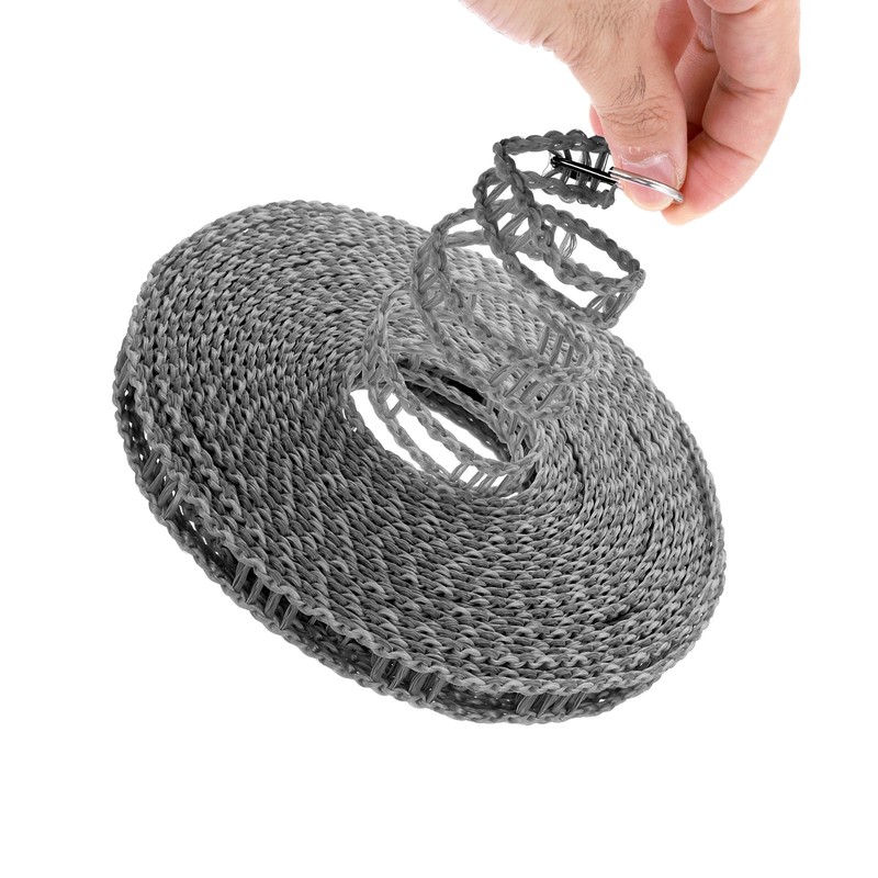 Windproof Clothesline, 5M 16.4ft Plastic Non-Slip Clothes Drying Rope, Grey gallery