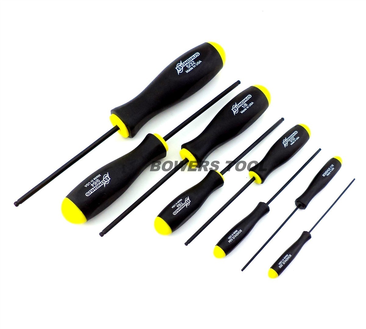 Bondhus 14pc Ball End Hex Screwdriver Set SAE .050-5/32” Metric 1.5-5mm USA gallery