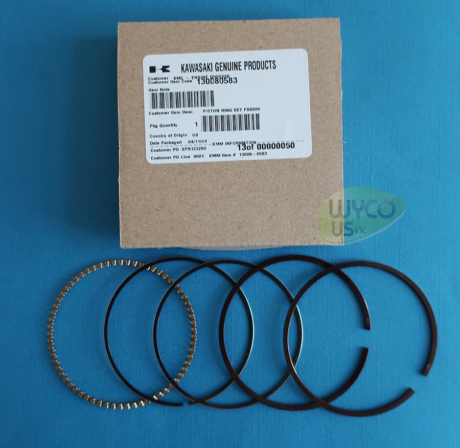 OEM PISTON RING SET (1), KAWASAKI FS481V, FS541V,FS600V, FX581V, FX600V, 11D29 gallery