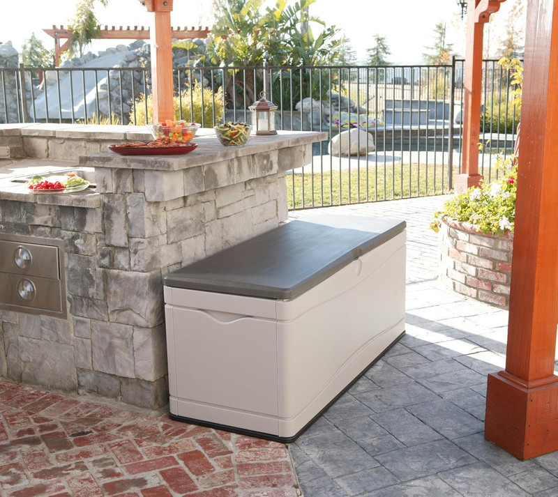 60012 Extra Large Deck Box, 130 Gallon, Desert Sand/Brown gallery