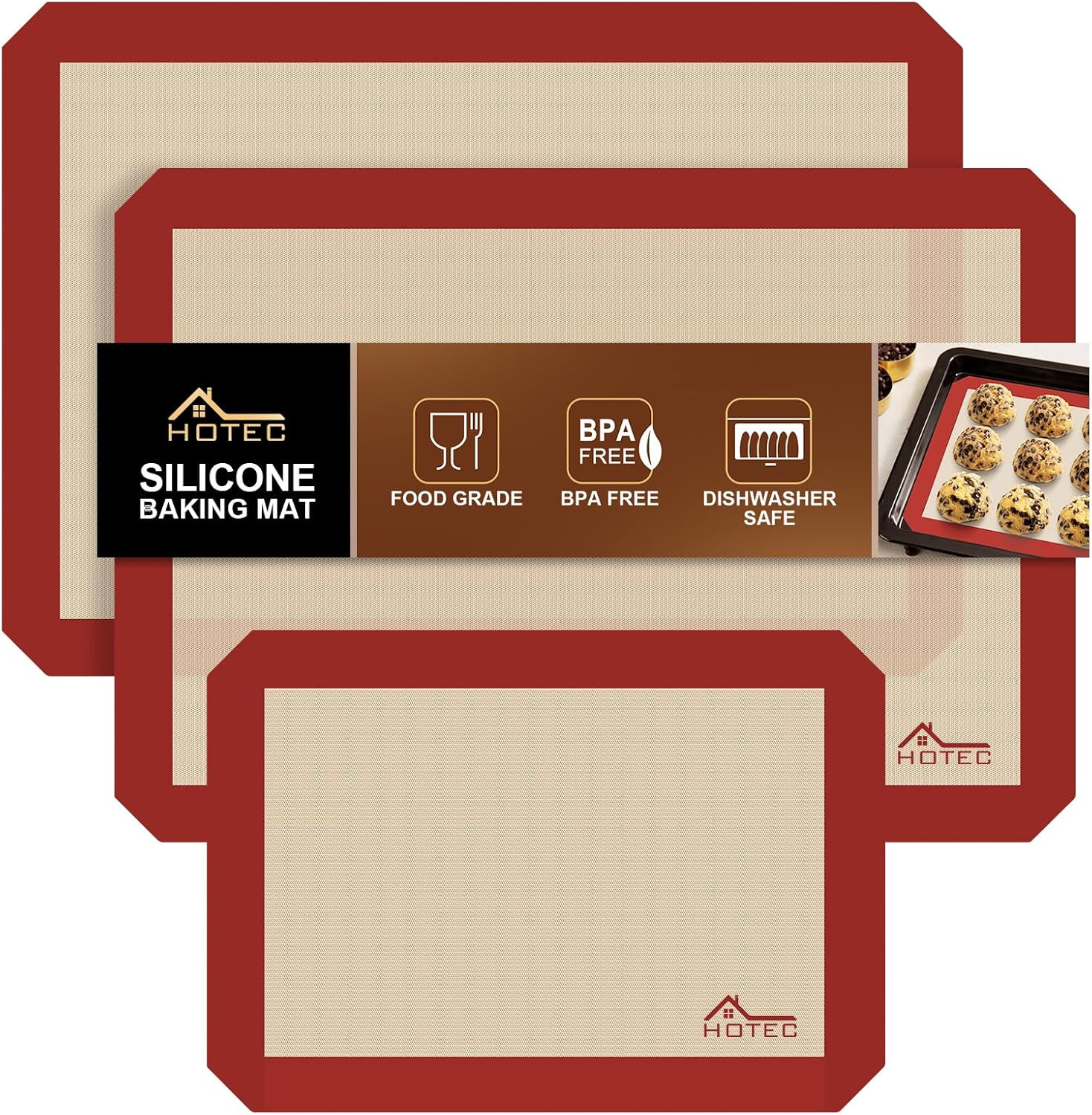 Silicone Baking Mats 3 Pack – Non-Stick Reusable Silicone Baking Sheets for Oven gallery