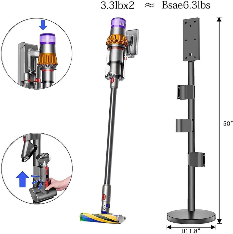 Vacuum Cleaner Stand Compatible with Dyson V6/V7/V8/V9/V10/V12/V15 Models gallery