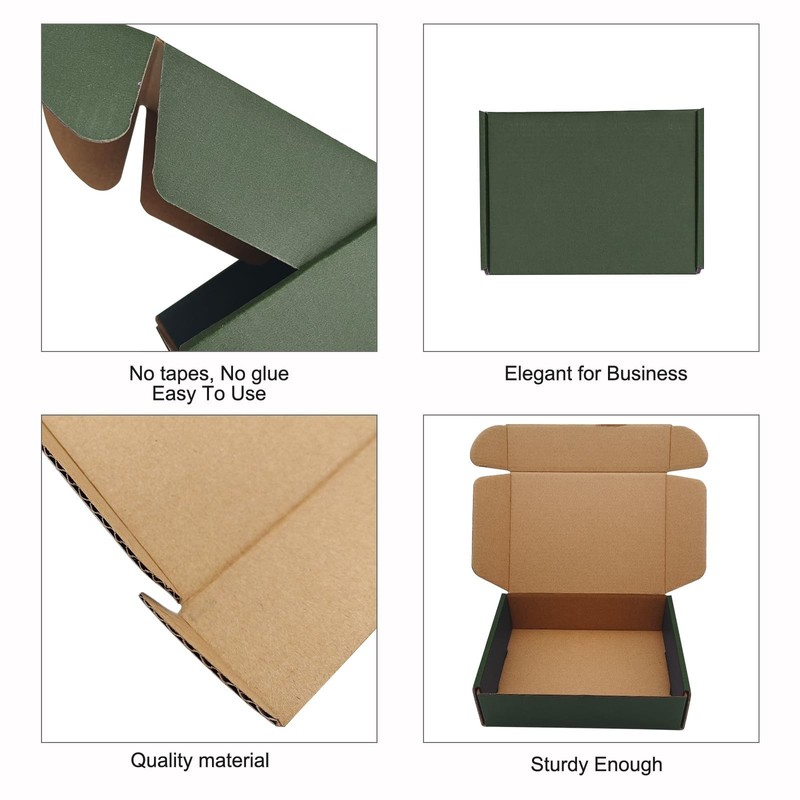 25 Pack Corrugated Packaging Box Mailers Shipping, Green Recyclable Cardboard... gallery