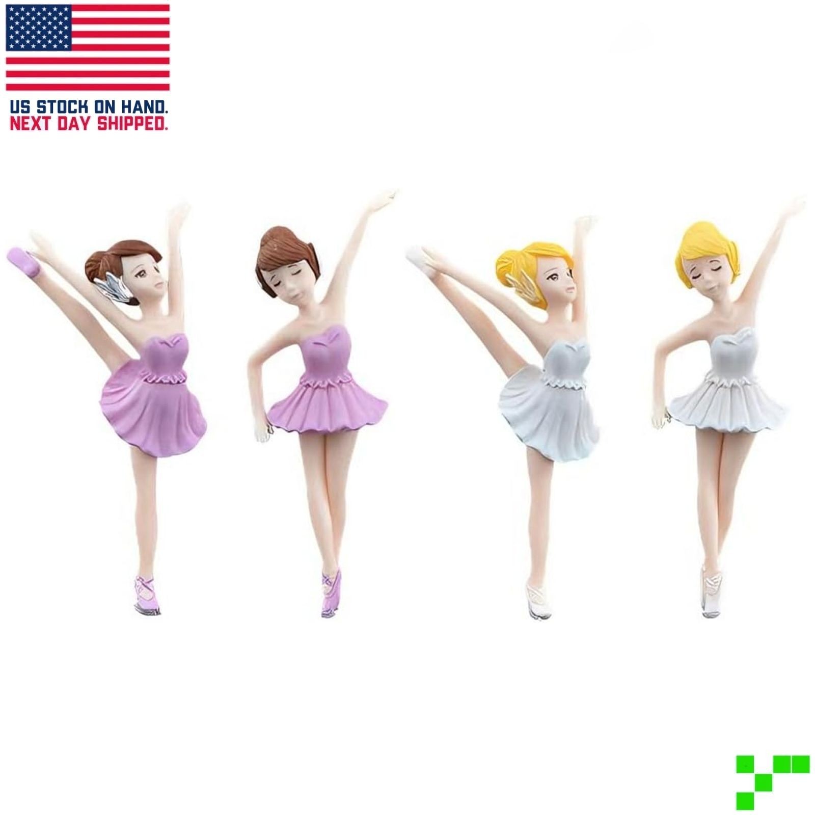 4 Piece - Ballerina Happy Birthday Cake Topper Figures gallery