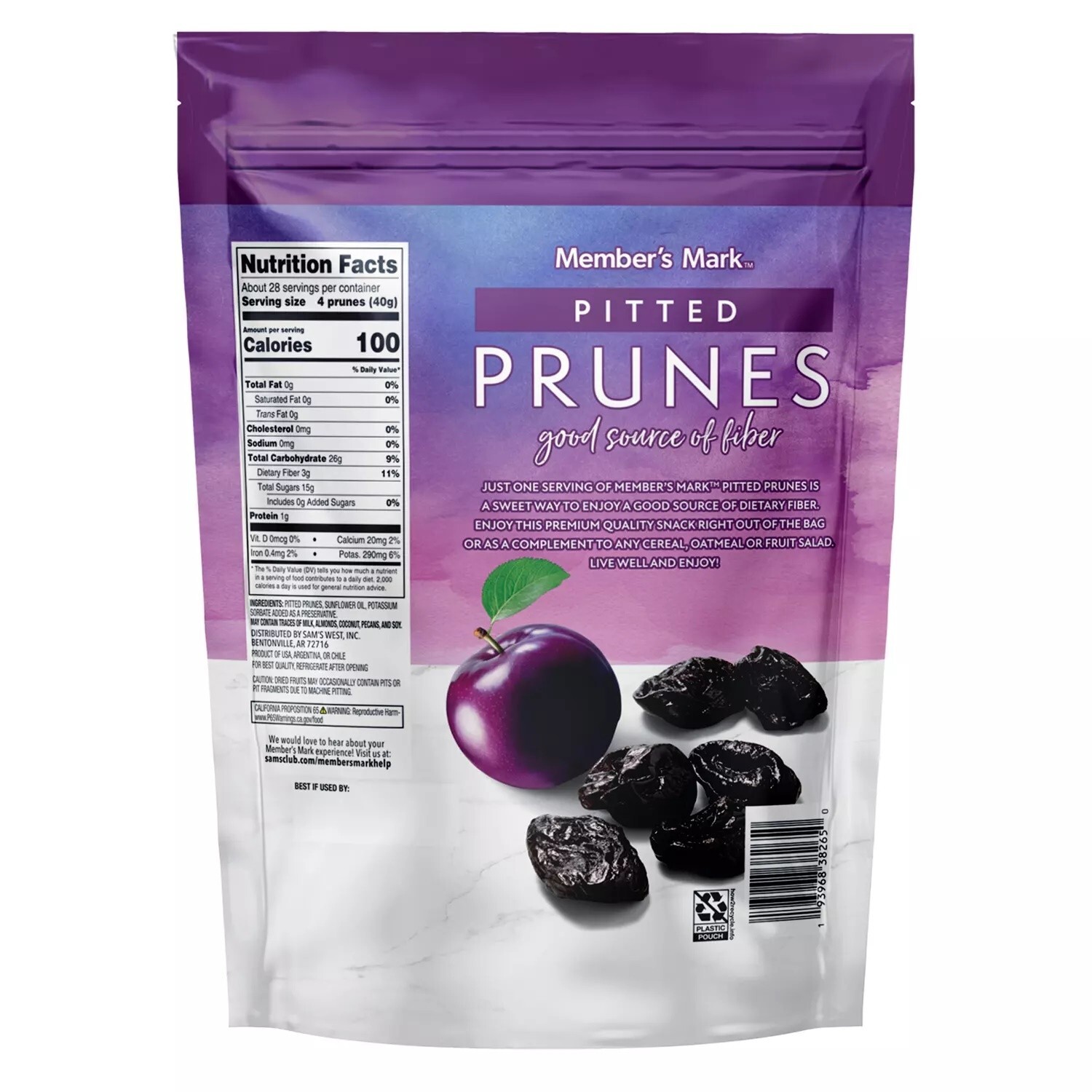 2 PACK - Member's Mark Dried Pitted Prunes, 40 oz (Total 80 oz) gallery
