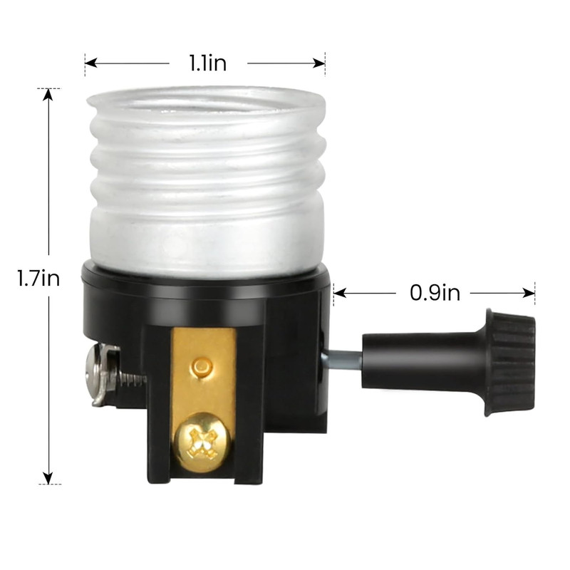 2 Pack UL Listed E26/E27 Light Socket Replacement with On/Off Switch Knob, Lamp gallery