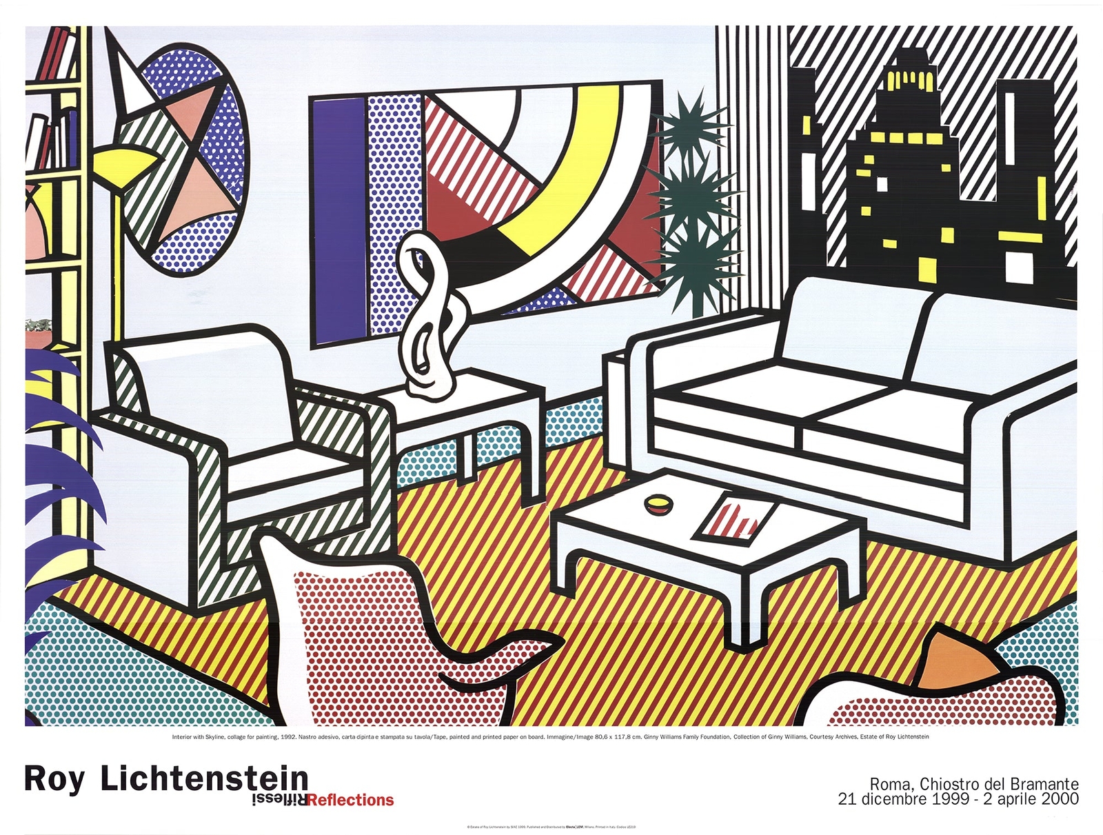 ROY LICHTENSTEIN Interior with Skyline, Collage for Painting 38.5" x 51.25" Post gallery