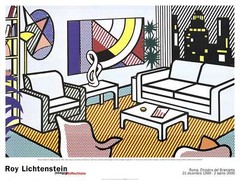 ROY LICHTENSTEIN Interior with Skyline, Collage for Painting 38.5″ x 51.25″ Post
