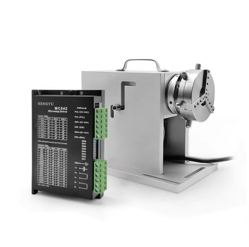 E69-Quick-Change Chuck Rotary Axis Laser Marking Machine Rotary Fixture gallery