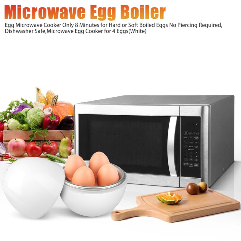 Safe &Harmless Microwave Egg Boiler Cooker Steamer Kitchen Cook Tool 4 Capacity gallery