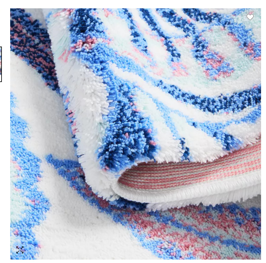 $700 Abyss Jimmy Bath Rug- Botanical Pattern 27" x 47"~ Portugal ~NWT gallery