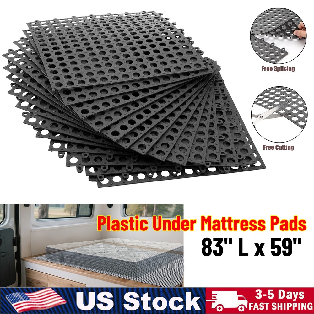 Plastic Ventilated Mattress Underlay Pad for RV Boat Camper - 83" L X 59" W Inte