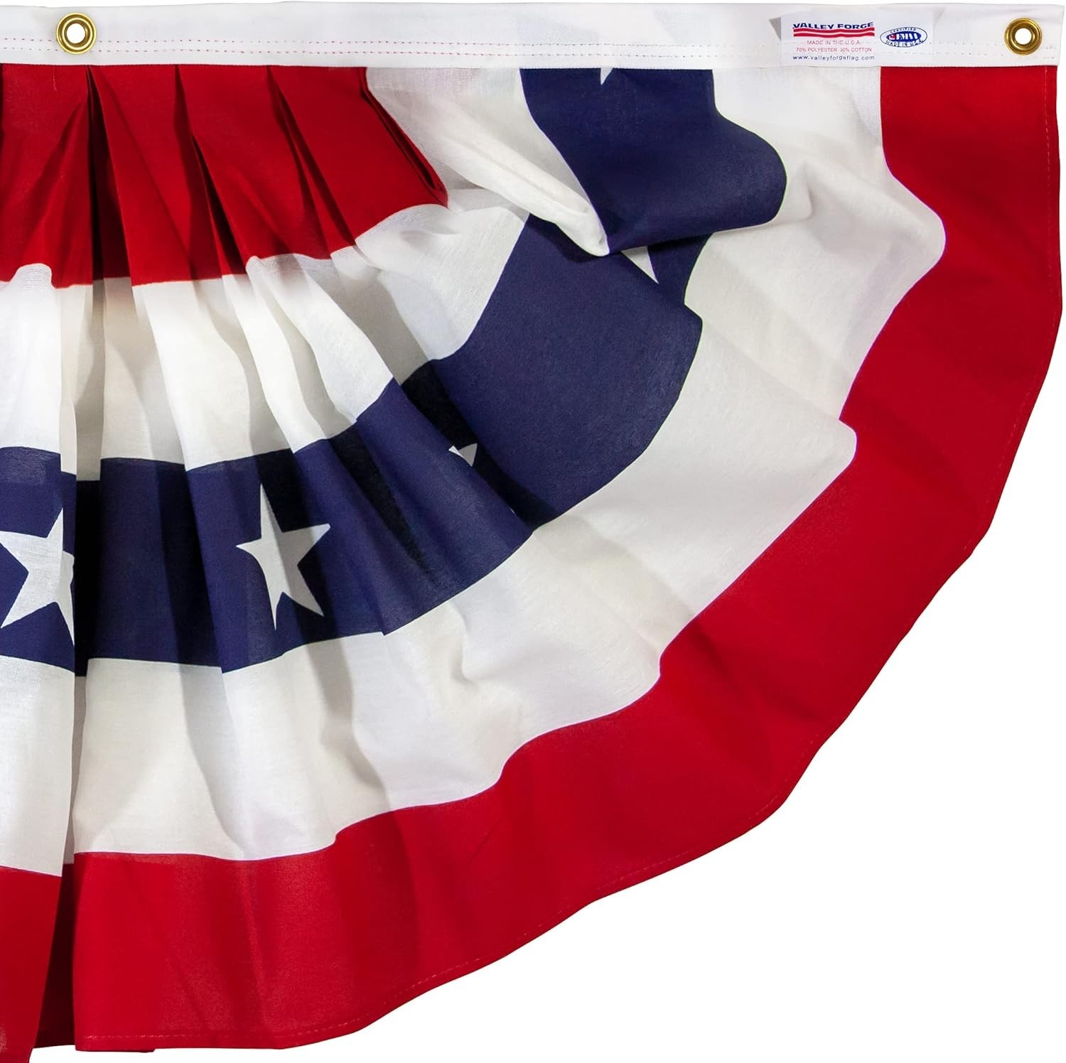 Valley Forge® American Fan Flag 1.5' x 3' Polycotton Sentinel® 100% Made in... gallery