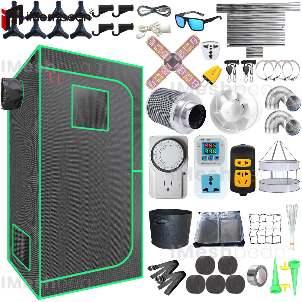 Multi Size Grow Tent w/Full Spectrum Grow Light+Air Filter Kit+Thermostat +Timer gallery