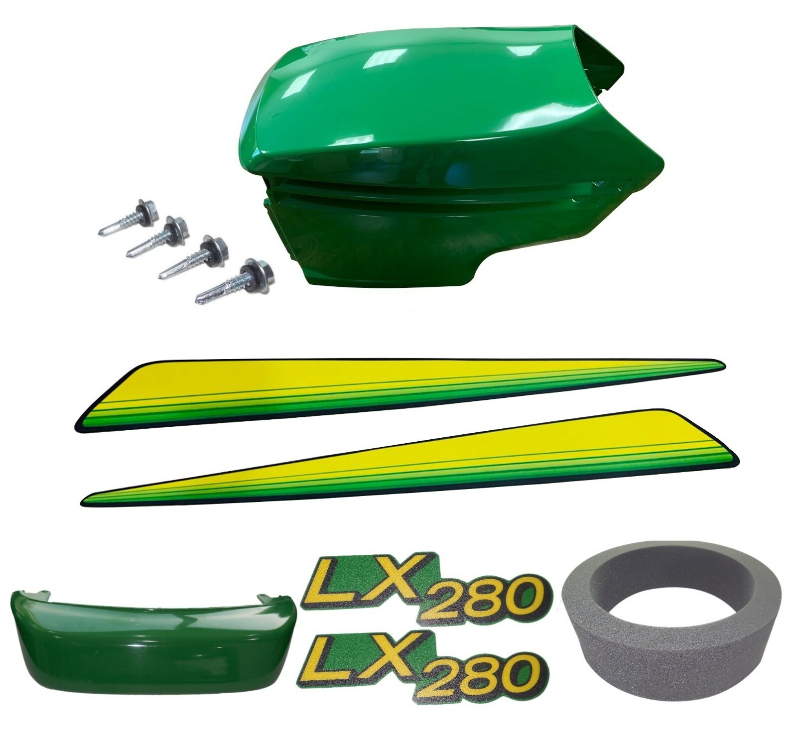 New Upper & Lower Hood/Bumper/Foam Isolator/LH&RH Stickers Fits John Deere LX280 gallery
