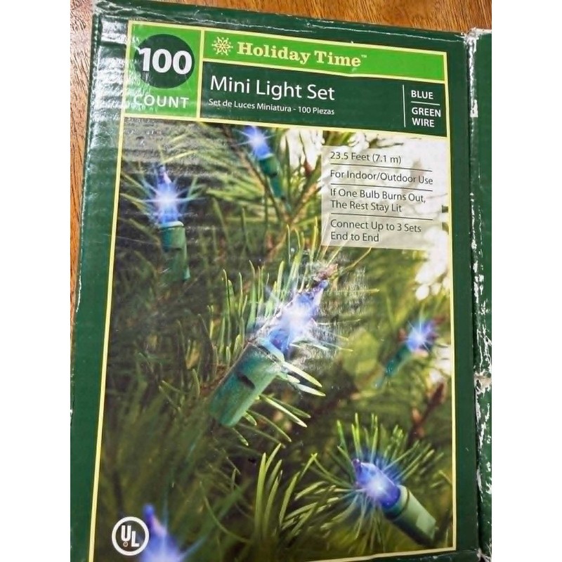2 pack Holiday Time 100 Count Mini Light Blue Green Wire Purple White Wire gallery