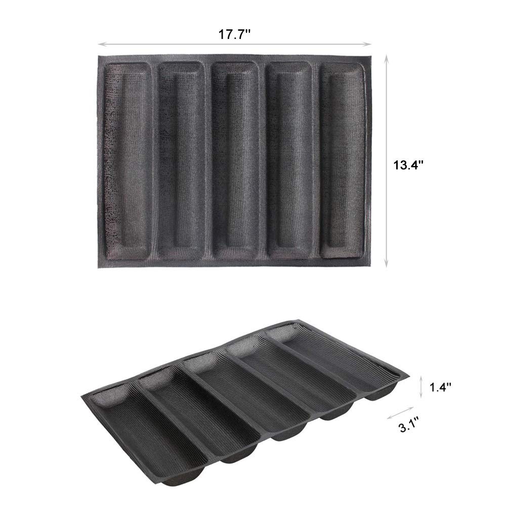 Silicone Perforated Baking Forms 5 Loaf French Baguette Bread Pan Food Mat gallery