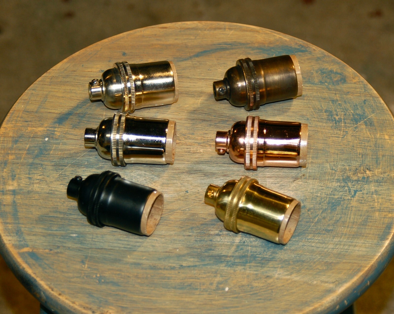 Solid Brass Light Socket, Keyless, Vintage Industrial Lamps Pendants, 6 Options gallery