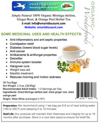 Moringa oleifera, Ginger Root, & Orange Peel Herbal Tea 30 Bags